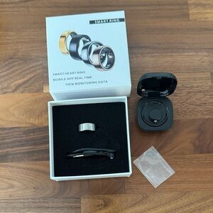 Halo (similar to oura) Smart Ring Heart Monitor - Silver Ring with Charging box